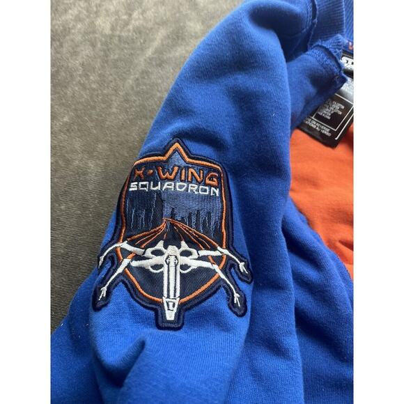 Disney Star Wars Galaxys Edge Sweatshirt Boys S Blue Full Zip Sweater X-Wing - Picture 4 of 7